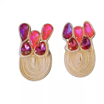 Boucles oreilles colorés avec strass