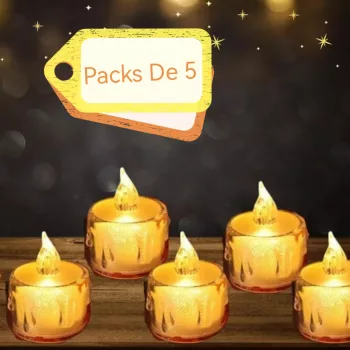 Packs De 5 Bougies Chauffe-Plat LED – Électriques Sans Fumée – Sans Flamme