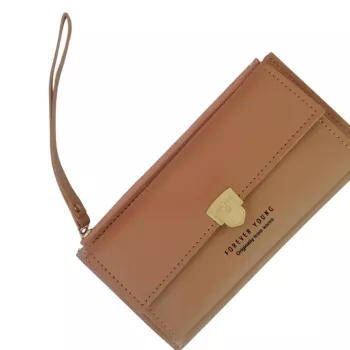 Portefeuille en Cuir Élégant Pour Femme – Porte-cartes Multiples - Marron