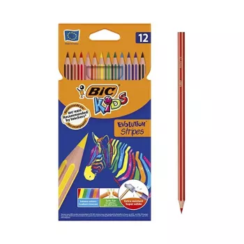 Crayon couleur 12 pcs stripes BIC