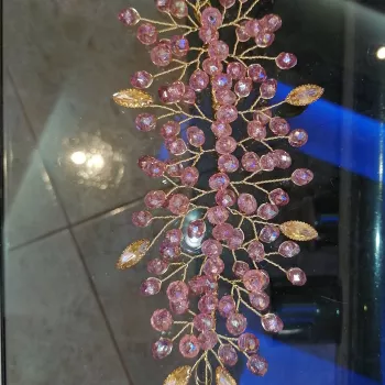 Broche cheveux rosé