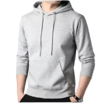 sweat a capuche gris homme coton