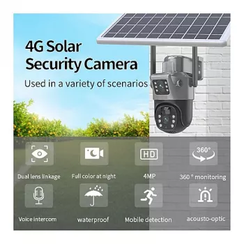 Camera solaire 4G double Lens 5+5MP v380 Pro