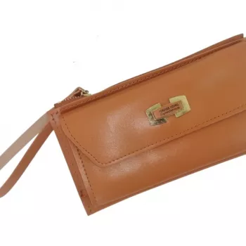 Portefeuille Femme – Cuir Cire Huile – Porte Multi Cartes -Marron